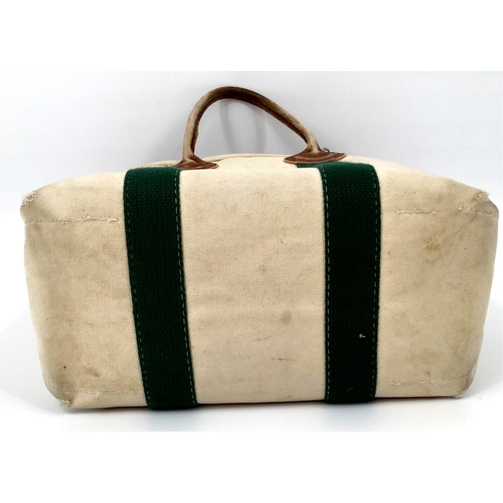 Vintage 1970s L.L.Bean Boat & Tote Leather Handle Canvas Bag Made USA Medium - Picture 7 of 13